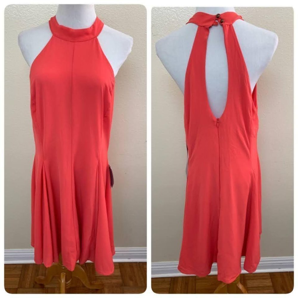 Mary & Mabel Sleeveless Halter Shift Mini Dress